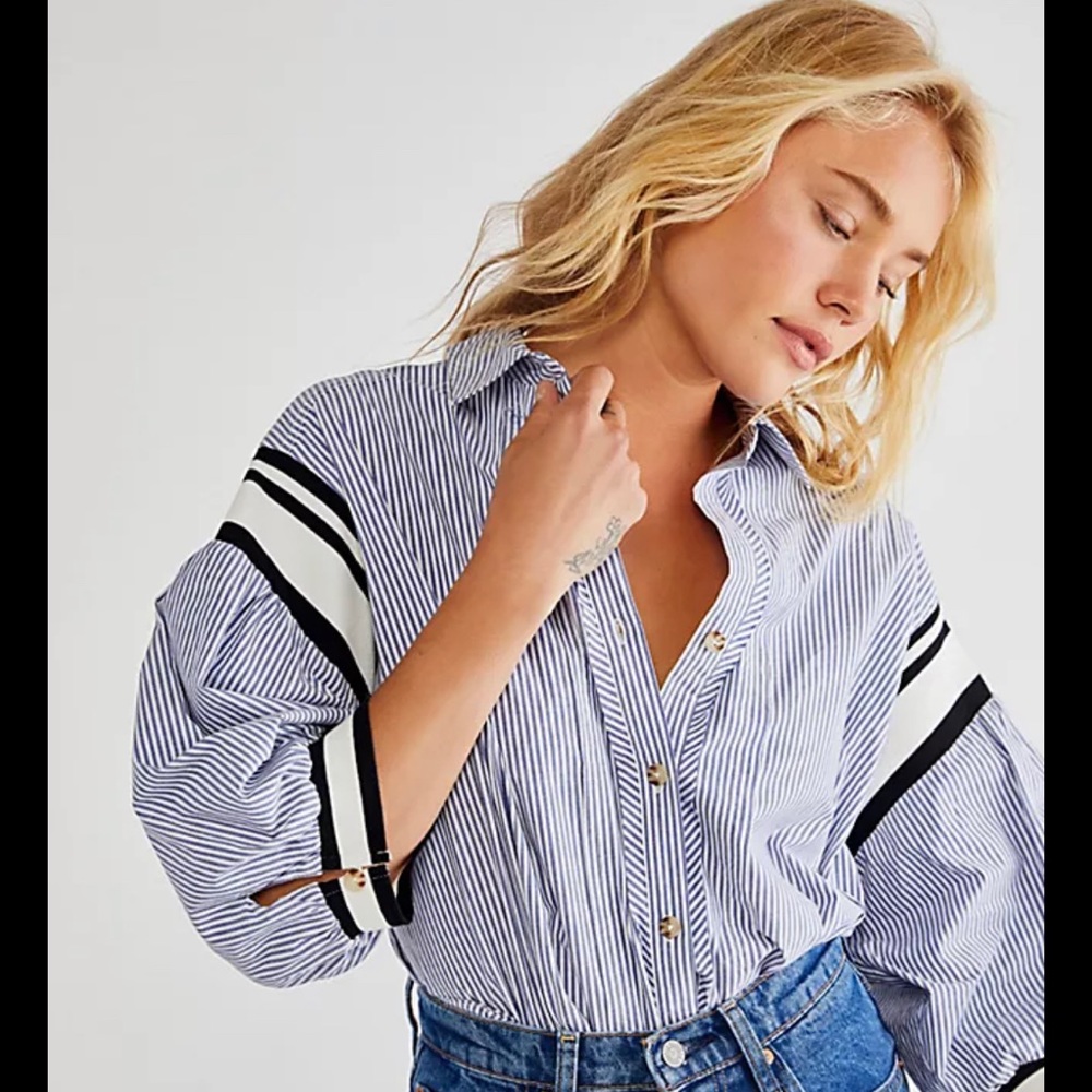 Free People/We the Free Sport Stripe Button Down, size XS